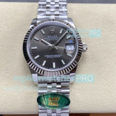 Swiss Copy ARF Rolex Grey Dial Datejust 31mm Medium 2236 Automatic Watch 